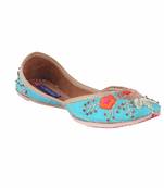 Women blue  slip on jutis