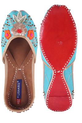 Women blue  slip on jutis 5