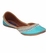 Women blue  slip on jutis
