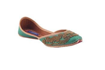 Women Green  slip on jutis 1