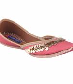 Women Pink  slip on jutis
