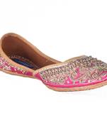 Women brown  Genuine Leather Juttis slip on 