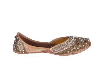 Women tan  Genuine Leather Juttis 2