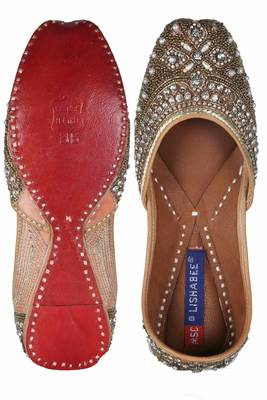 Women tan  Genuine Leather Juttis 5