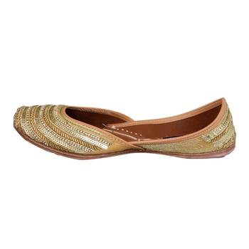 Embroidered Genuine Leather  slip on Juttis 3