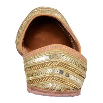 Embroidered Genuine Leather  slip on Juttis 4