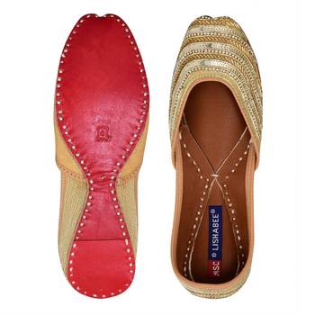 Embroidered Genuine Leather  slip on Juttis 5