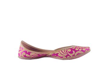 hand embroidery slip on pink Juttis 2