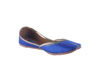 Solid blue slip on Juttis 1