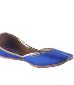 Solid blue slip on Juttis