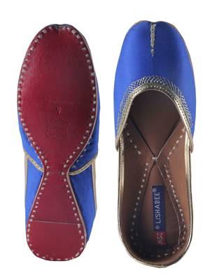 Solid blue slip on Juttis 4