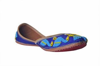 Hand Embroidered blue slip on  Juttis 1
