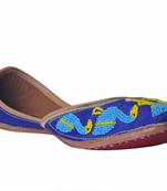 Hand Embroidered blue slip on  Juttis