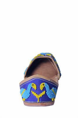 Hand Embroidered blue slip on  Juttis 4