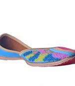 Hand Embroidered Sky blue slip on  Juttis