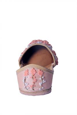 Hand Embroidered  Pink slip on  Juttis 4