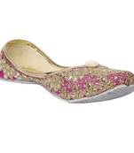 Women Synthetic Pink juties