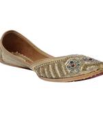 Women Synthetic Gold juties