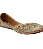 Women Synthetic Gold juties