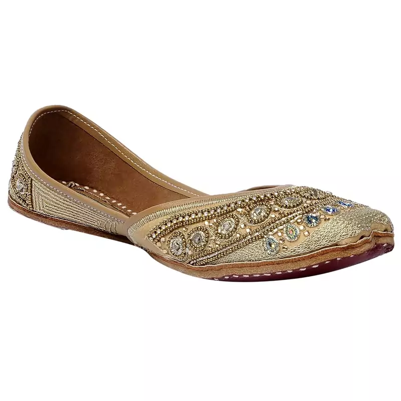 Women Synthetic Gold juties