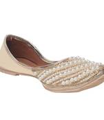 women Gold synthetic Juties