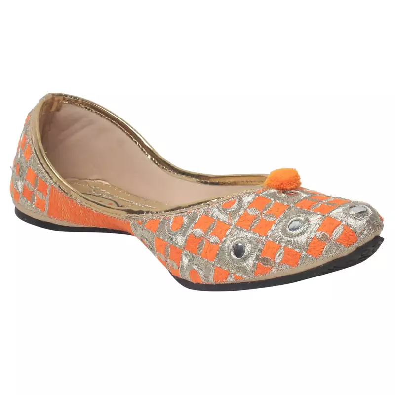 women Orange synthetic Juties