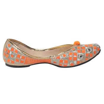 women Orange synthetic Juties 5