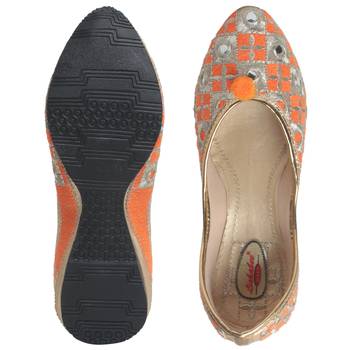 women Orange synthetic Juties 10