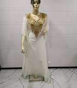White Embroidered Georgette Islamic Kaftans