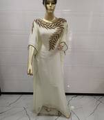 White Embroidered Georgette Islamic Kaftans