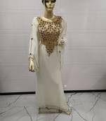 White Embroidered Georgette Islamic Kaftans