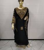 Black Embroidered Georgette Islamic Kaftans