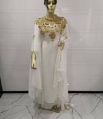 White Embroidered Georgette Islamic Kaftans