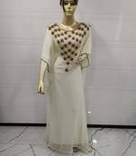 White Embroidered Georgette Islamic Kaftans