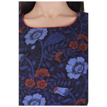 blue printed Long Kurta Skirt sets 4