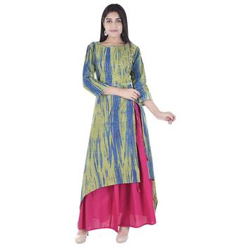 multicolor plain Long Kurta Skirt sets 1