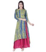 multicolor plain Long Kurta Skirt sets