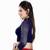Dancing Girl Navy Blue Lycra Stretchable Readymade Blouse for Women Long Sleeve with Zip