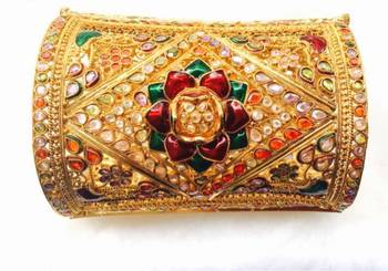 Broad Gold Plated Single Bracelet Kada 3