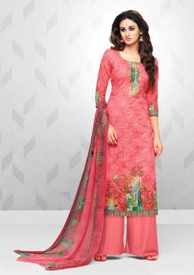 Pink printed cotton salwar 1