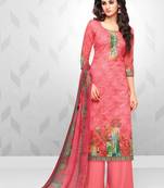 Pink printed cotton salwar