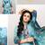 Aqua-blue printed cotton salwar