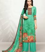 Green printed cotton salwar