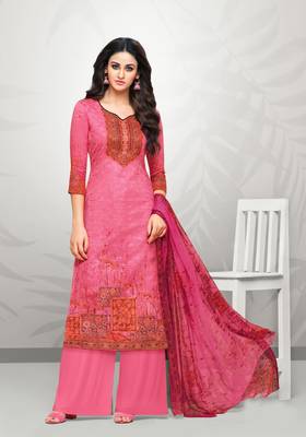 Pink printed cotton salwar 1