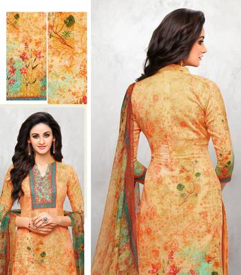 Light-orange printed cotton salwar 2