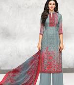 Dark-grey printed cotton salwar