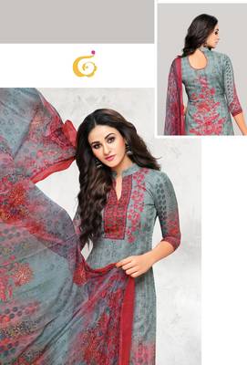 Dark-grey printed cotton salwar 2
