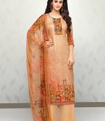 Light-orange printed cotton salwar