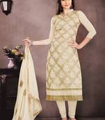 White embroidered cotton salwar