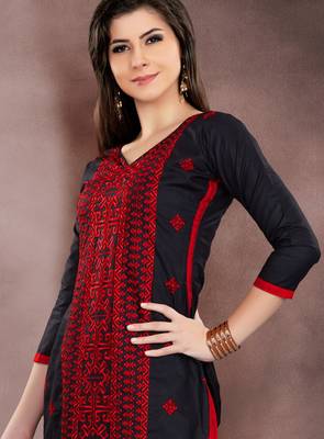 Black embroidered cotton salwar 2